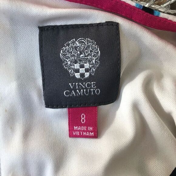 Vince Camuto colorful graphic pattern midi dress 8 - Picture 13 of 14